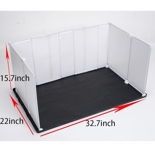 Litter Box Splash Guard, Litter Box Pee Shields for Dogs, Easy to Clean Indoor Dog Fence with Puppy Pee Pad Holder Tray Fits