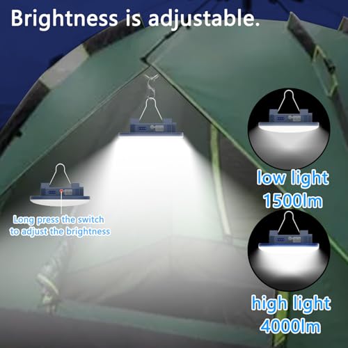6 inch Rechargeable Camping Light TeiNewBy 4000LM 16500mAh up to 10-120 Hours Running, 5 Light Modes,LED Camping Lantern Portable,Magnetic Base for Hurricane Emergency, Outdoor, Hiking, Home and Car - size: 6inch-1pcs