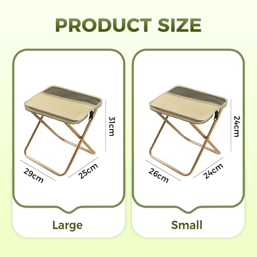 Foldable Backpack Stool, 2026 New Portable Folding Camping Stool with Shoulder Strap, Tiny Ultralight Pocket Chair That Turns into a Satchel, for Fishing, Hiking, Hunting (Green, Large) - color: Green, size: Large