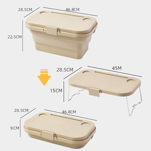 Collapsible Picnic Basket, Collapsible Picnic Basket with Handles (with Table Lid), Collapsible Garden Basket, Collapsible Harvest Basket for Camping, Beach, Hiking, and Outdoor Dining (Milky White) - color: Milky White