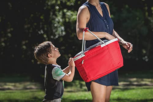 PICNIC TIME NCAA Stanford Cardinal Metro Shopping Basket - Insulated Picnic Basket - Collapsible Market Basket - Utility Tote Cooler Bag