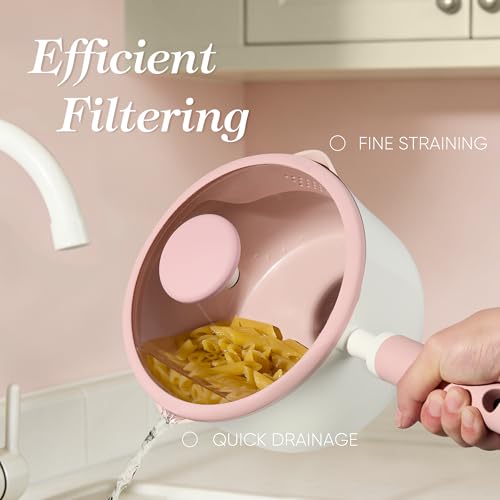 CAROTE Ceramic Cookware Set Nonstick, 15pcs Pots and Pans Set Non stick, Non Toxic Cookware,Dishwasher,RV/Camping Cookware Set, Pan and Pot with Kitchen Utensils, Pink - color: Pink