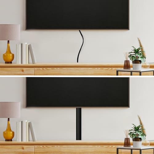 Rubber Bond TV Cord Hider Cable Protector - Strong Self Adhesive Wall Cord Cover Cable Hider - Low Profile Cable Management Wall Cord Concealer Cable Raceway - color: Black, size: 4 Feet, style: 1 Cord
