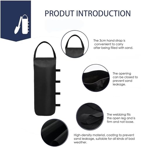 IALNAI 112 LBS Canopy Weights Sand Bags for Canopy Outdoor Advertising Tent Sunshade Fixed Windproof Pop up Tent（No Sand） 4-Pack Package May Vary - color: Black