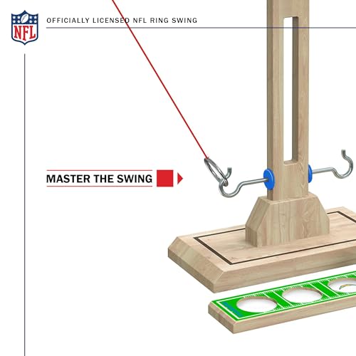 Wild Sports NFL Los Angeles Chargers Wooden Ring Swing Battle - Head-to-Head Ring Toss Hook & Ring Game for NFL Fans