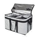 Food Delivery Insulated Bag, Insulated Cold Meal Bag, Built-in Base Plate, For Hot and Cold Food Takeout, Commercial Catering Transportation - 23 * 14 * 15 inches (Partitioned, Grey) - color: Grey, style: Partitioned