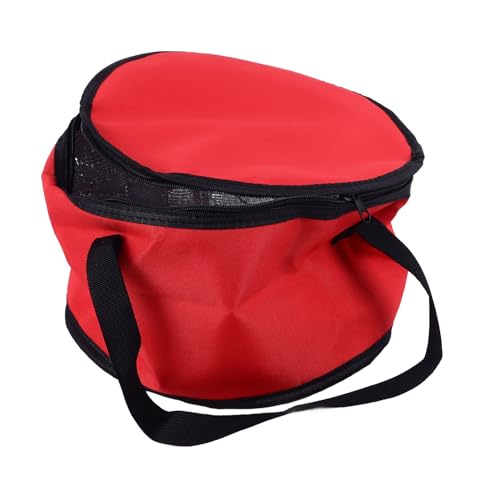 Haofy Round Insulated Casserole Carrier Bag for Picnic, Oxford Cloth, Reusable Cooler, Thermal Picnic Bag (red)