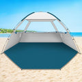 COMMOUDS Beach Tent Sun Shade for 3/4/6/8 Person, UPF 50+ Beach Sun Shelter Canopy Tent, Lightweight, Easy Set Up and Carry - color: Silver, size: 6 Person
