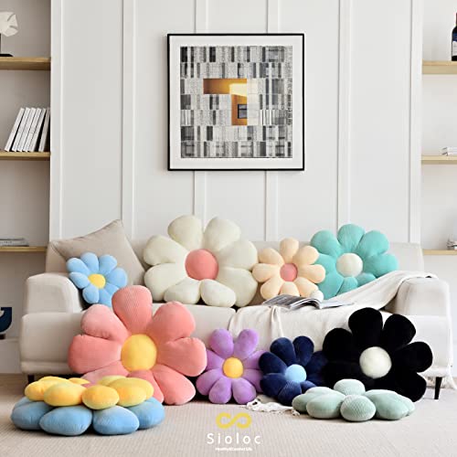 Sioloc Flower Pillow Shaped Throw Pillow Butt Cushion Flower Floor Pillow,Seating Cushion,Cute Room Decor & Plush Pillow for Bedroom Sofa Chair(Green,15.7'') - color: Green
