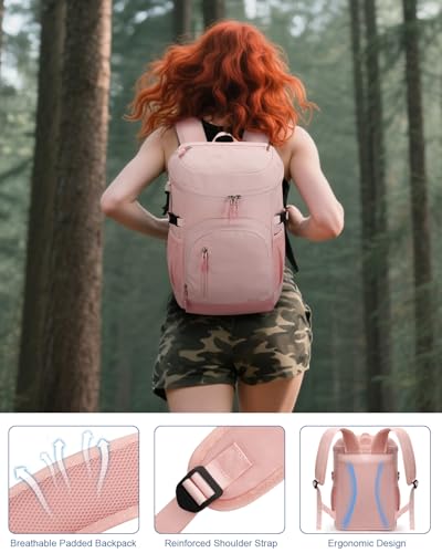 Pritent Cooler Backpack Insulated Waterproof,30/45 Cans Backpack Coolers Leakproof Lunch Backpack for Men Women Portable Soft Cooler Bag for Beach Camping Trave Picnic - color: Pink, size: 30 Cans