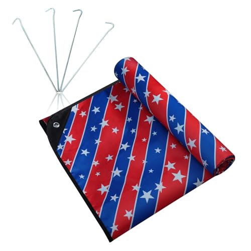 LYN Heavy Duty Emergency Blanket Survival Gear Waterproof Insulated Blanket Emergency Tarp for Camping, Hiking, Bushcraft - color: Star Spangled