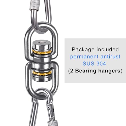 SELEWARE Bearing Swing Swivel, 360° Rotational Device Hanging Accessory for Web Tree Swing, Hammock Chair, Climbing Rope, Aerial Yoga, Kids Swing Swivel, Hold Up to 1200LB, 2 Pack - color: Swivel Only, 2 Pack