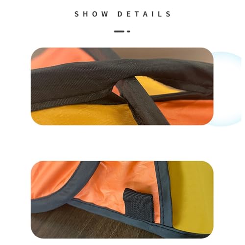 Dog Shade Canopy – Outdoor Pet Tent, Foldable Sun Shelter | Portable UV Resistant Dog Shade Tent, Beach Travel Canopy for Small Pets, Lightweight Windproof Tent with Built-in Holder for Mobile Viewing - color: Yellow and orange
