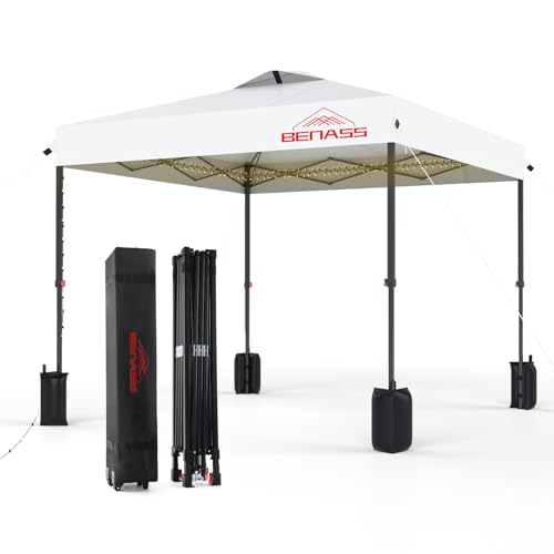 10x10 Pop Up Canopy, Easy Up Canopy Tent, Heavy Duty Tents for Parties, One Person Set Up Event Tent, White - color: White, size: 10x10