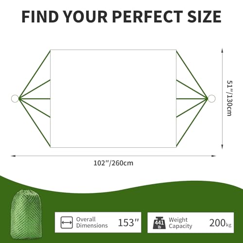 Camping Hammock, Outdoor Sport Hammock Net Mesh Nylon Rope Sleeping Bed Swing for Garden Beach Yard Travel, Maximum Load of 330 LB (Green) - color: Green, size: One Size