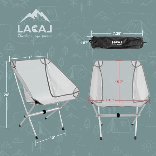 G2 GO2GETHER Ultra-Light Folding Camping Chair, All-Aluminum Frame, Surper Breathable Fabric, Easy to Carry, Compact Storage Size (1, Grey) - color: Grey