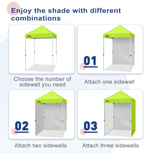 EAGLE PEAK Canopy Sidewall for 5x5 Pop Up Canopy Frame, Single Side Wall Panel Only (Fits 5x5 Straight Leg Frame, Canopy Top or Frame NOT Included), Neon Green - color: Neon Green