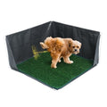 Dog Pee Pad Holder with High Walls, Portable Dog Litter Box for Inside Potty, Splash-Proof Pee Shield Pad Holder Tray for Puppies Small and Medium Dogs (Litterbox with Grass) - color: Litterbox with Grass