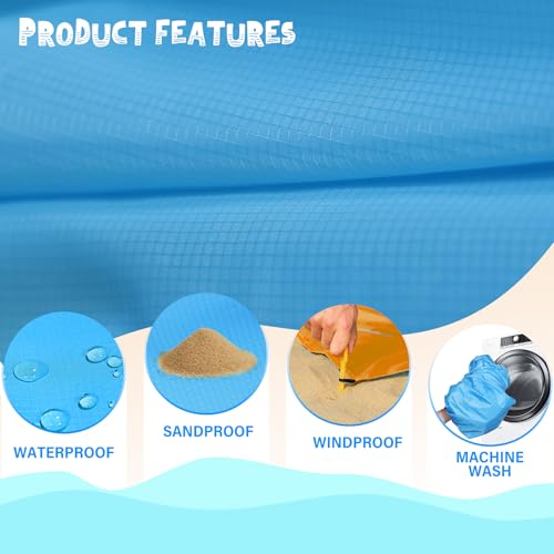 Beach Blanket Waterproof Sandproof 1-7 Adult Oversized 78 '' × 110 '' Lightweight Durable Compact Sand Free Extra Large Beach Mat for Travel Camping Hiking Picnic - color: Blueorange, size: 78“x110”