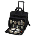 Picnic at Ascot Original Insulated Picnic Cooler with Service for 4 on Wheels-Designed & Assembled in the USA - color: London Plaid