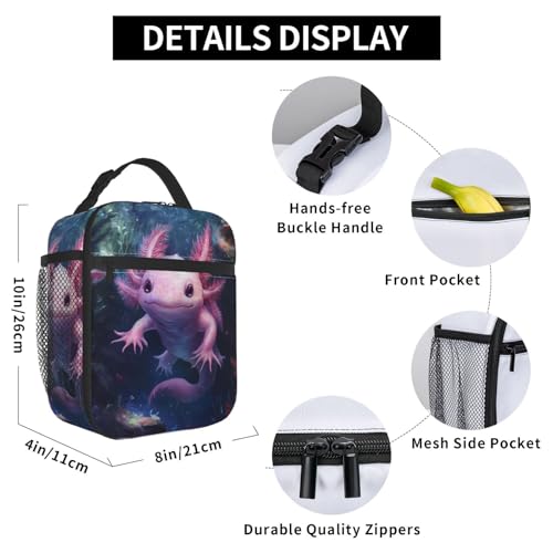 Axolotl Lunch Box for Women Kids Girls Men Insulated Lunch Bag Lunchbox Adults Lunch Tote Bags Reusable Cooler for Work Office School Picnic Travel - color: Axolotl01
