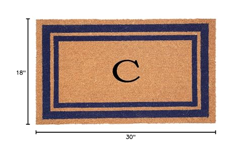 Calloway Mills 153001830C Dark Blue Border 18" x 30" Monogram Doormat (Letter C) - color: Letter C, size: 1'6" x 2'6" (Rectangular)