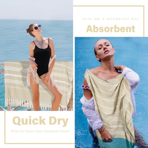 Giant Turkish Beach Towel Blanket 85x75 Cotton XXL Extra Large Oversided Bath Pool Blankets XL Huge Bed Sand Free Throw Towels Picnic Outdoor Big Quilt Necessities Cloud Gifts for Adult Beige - color: Beige, size: XXL(85×75 in,215×190 cm)