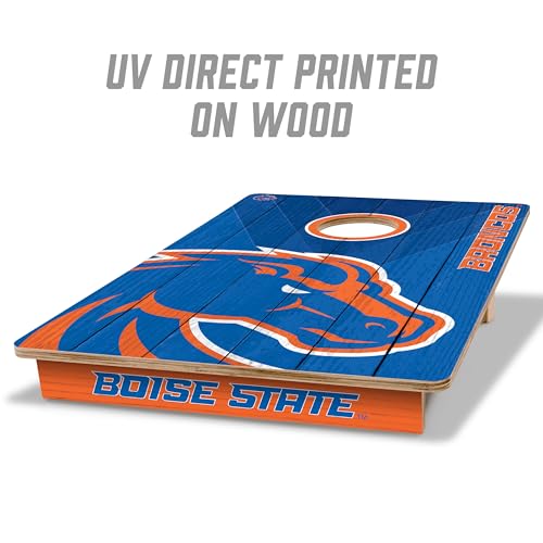 YouTheFan NCAA 2’ x 3’ Wood Cornhole Game with Logo Bags - color: Boise State Broncos, size: 2' X 3'