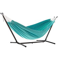Vivere Double Sunbrella Hammock, Weather-Ready Outdoor Lounger with Space-Saving Steel Stand and Carry Bag, 450 Lb Capacity, 9 Foot, Aruba - color: Aruba