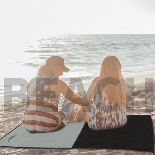 Frelaxy Pocket Picnic Blanket, Waterproof Sandproof Beach Mat, Compact Camping Tarp for Festivals, Hiking, Travel, Outdoor Recreation (Grey, 35'' x 57'') - color: Grey, size: 35'' X 57''