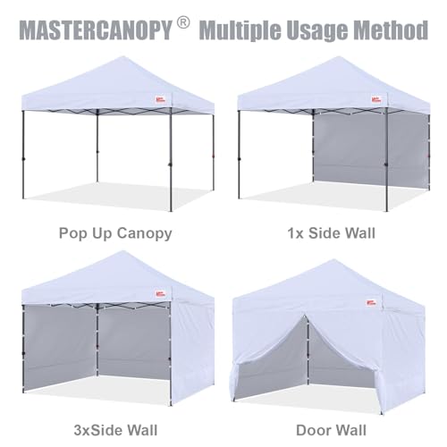 MASTERCANOPY Heavy Duty Pop-up Canopy Tent with Sidewalls (8x8,White) - color: White, size: 8x8