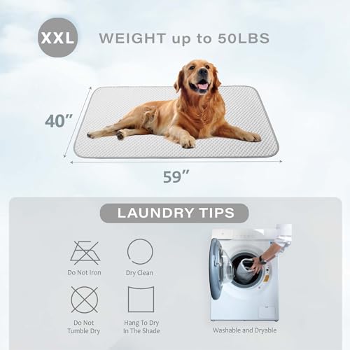 MICROCOSMOS Pet Cooling Mat & Sleeping Pad- Breathable Bubble Surface, EZ Clean. Keep Cooling for Pets, Kids and Adults in Summer.(GreyWhite, 59" x 40") - color: GreyWhite, size: 59" x 40"