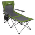 apollo walker Reclining Beach Chair, Adjustable 90-135° Backrest Camping Lounge Chairs for Adults, Folding Chair with Foot Rest & Detachable Pillow - Standard 6-Leg, Green - color: Green, style: 6-Leg