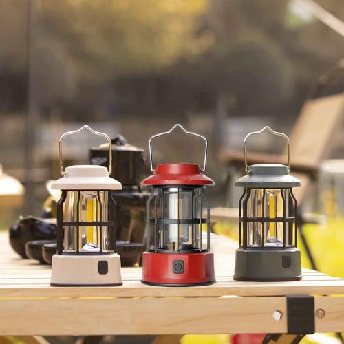 Rechargeable Lantern , Adjustable Waterproof Emergency Light , Ideal for Outdoor Survival, Fishing, Hurricanes, and Adventures，Portable Waterproof Camping Light,Lantern, Camping Lantern(White)