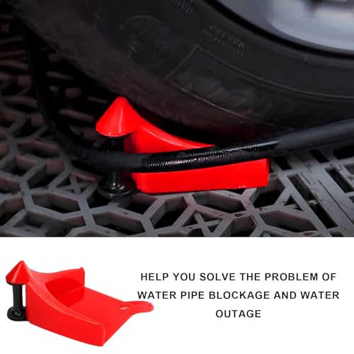 4 PCS Car Hose Guide, Tire Hose Roller Preventing Stucking and Snagging Under The Wheels, Plastic Detailing Tyre Hose Guide Vehicle Washing Tool for Cars Trucks SUVs (Red) - color: Red
