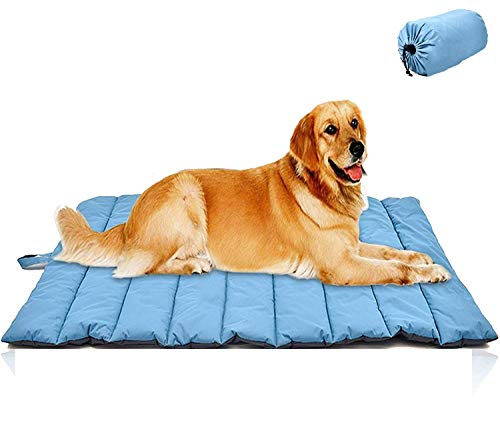 CHEERHUNTING Outdoor Dog Bed, Waterproof, Washable, Large Size, Durable, Water Resistant, Portable and Camping Travel Pet Mat 51X35 - color: Blue, size: X-Large