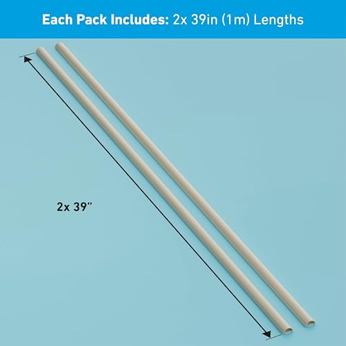 D-Line Half Round Cord Hider, Patented Cable Cover, Hide TV Wall Mount Wires, Raceway for Cords, Decorative Wire Covers, Paintable, Adhesive Cable Concealer, 2X 0.78in W x 0.39in H x 39in L, Beige - color: Beige, size: 0.78x0.39in - 2x 39in