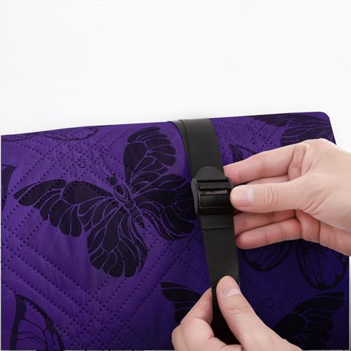 Outdoor Picnic Blanket Portable Ultrasonic Waterproof Picnic Cartoon Black Butterfly Printed Camping Beach Mat for Sand and Wet Grass Hiking (Black Butterfly S - color: Black Butterfly, size: Standard - 59"x78"