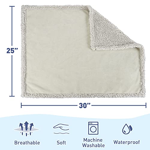 Kritter Planet Waterproof Dog Blankets for Small Dogs, Puppy Blankets for Litter, Cat Blankets for Indoor Cats Washable, Reversible Fleece Pet Mat for Crates, Car Seats, and Furniture - color: Camel/Taupe, size: 30"x25"