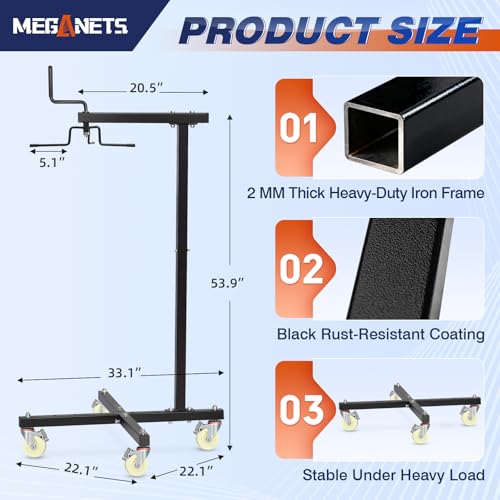 Movable Sports Net Storage Rack with Lockable Wheels, Heavy-Duty Holder for Volleyball, Tennis, Pickleball, Badminton Nets, Space-Saving Support Rack with Swivel Handle & Dust Covers - style: Holds 1 Net