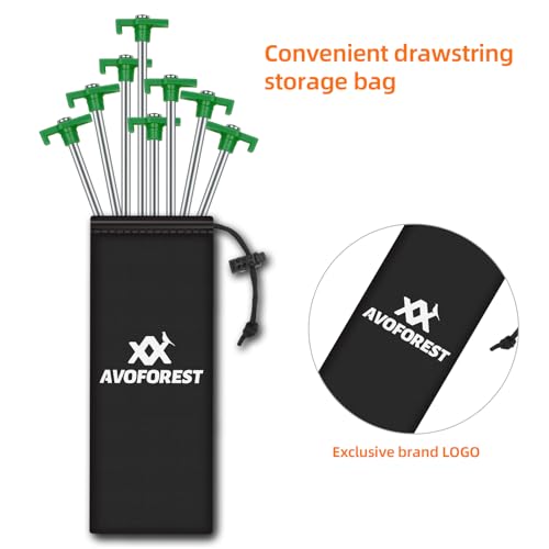 Tent Stakes Camping Stakes,AVOFOREST 7.1inch Non-Rust Metal Tent Pegs Ground Stakes Tent Spikes Camping,Garden,Hiking Green (Green 12pcs, 7.1IN) - color: Green 12pcs, size: 7.1 IN
