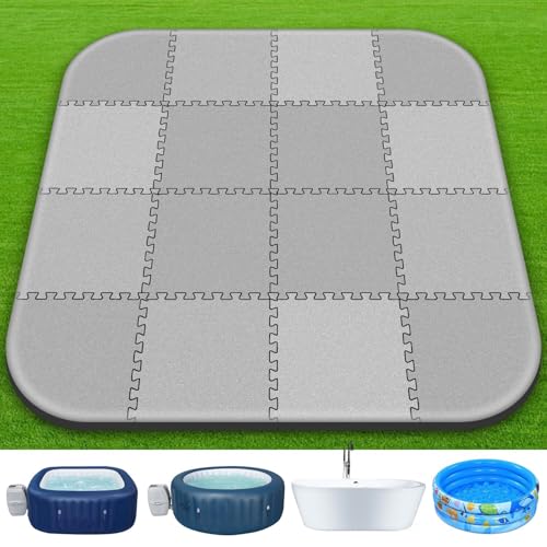 1/2"Extra Thick 85Inch Hot Tub Mat for Inflatable Hot Tub Accessories,Large Hot Tub Eva Foam Pad Padding Foundation for Outdoor Indoor,Portable Spa Pool Accessories Ground Base Flooring Mat Protector - color: 1/2 Inch Thickness 85 Inch,Grey