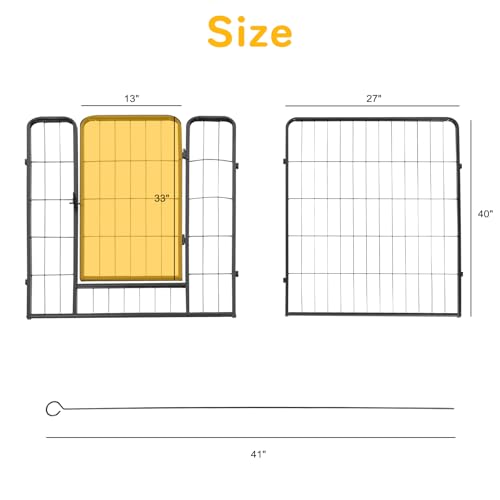 Confote Rollick Dog Playpen for Yard, RV Camping, 40 inch 8 Panels for Puppy and Small Dogs, Dog Pen Pet Dog Fence Outdoor Exercise Pen with Doors, Black - style: 8 Panels-40 inch