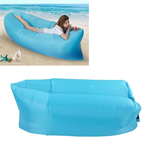 HEITIGN Portable Inflatable Couch Inflatable Lounger Air Sofa Portable Foldable Comfortable Inflatable Couch with Storage Bag for Outdoor Camping Black (Sky Blue)