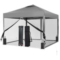 GDY 10x10 Pop up Canopy Tent with Mosquito Netting, Easy up Gazebo for Patio, Camping and Garden, Includes 4 Sandbags, Gray - color: Gray, size: 10x10 with Mosquito Netting