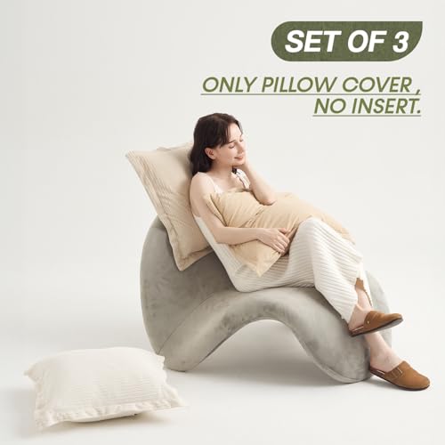 COCO TOP Set of 3 Decorative Corduroy Chic Vintage Throw Pillow Covers 22x22inch, Soft Sofa Couch Cushion Covers Home Decorations Indoor for Bedrooms Lounges Living Rooms(Camel, Beige & White) - color: Camel/Beige/White, size: 22" x 22" (Pack of 3)
