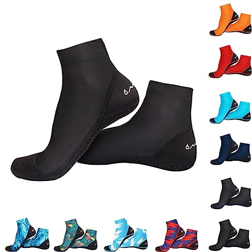 OMGear Water Socks Sand Proof Booties Quick Dry Swim Dive Socks for Sand Soccer Beach Volleyball - color: Black02, size: XX-Large
