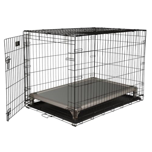 Kuranda Chewproof Elevated Crate Bed - Silver Aluminum - 30" x 20" - Vinyl - Smoke - color: Smoke, size: 30" x 20" - Silver Aluminum