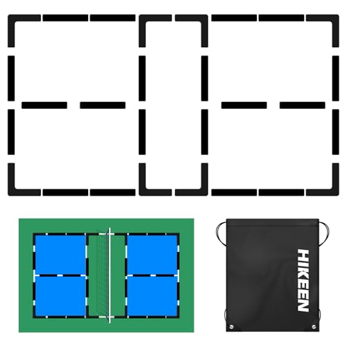 Hikeen Court Lines Marker Kit Anti-Slip and Wind-Resistant Throw Down Markers 28pcs or 84pcs, Pickleball Net Court for Outdoor Indoor Court - color: Black