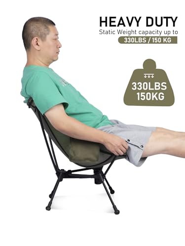 WildCall Lightweight Folding Camping Chair Compact Beach Chair with Anti-Sinking Large Feet - color: 2 X Black